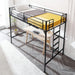 Twin Loft Bed with Stairs, Metal, Guard Rails, Black