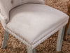 Velvet Dining Chairs with Silver Metal Legs, Beige