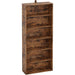 Vintage Brown 6-Shelf Floor Bookcase for Home