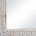 Wood Carved Beaded Wall Mirror, 28" X 1" X 48", White