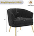 Modern Black Velvet Accent Chair with Golden Legs