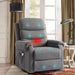 Grey Linen Electric Power Lift Recliner with Massage & Heat