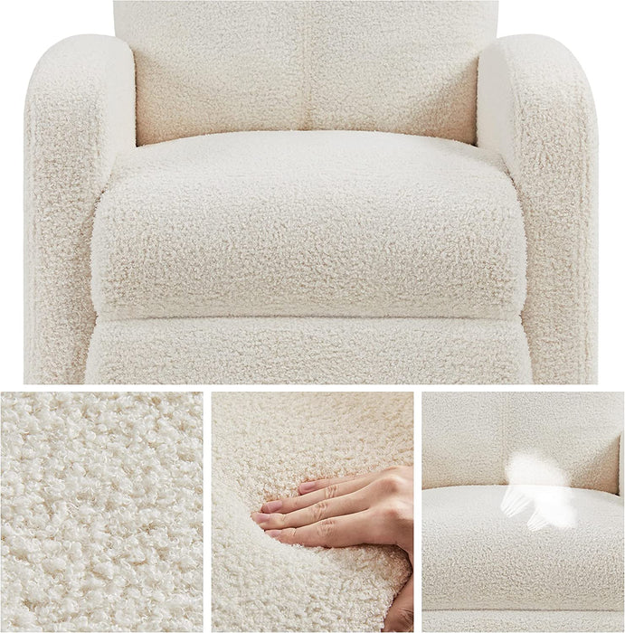 Fabric Recliner Chair, Single Sofa, Ivory