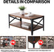 40″ Industrial Coffee Table with X-Shaped Frame