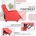 Recliner Chair, Padded Seat, Red, PU Leather