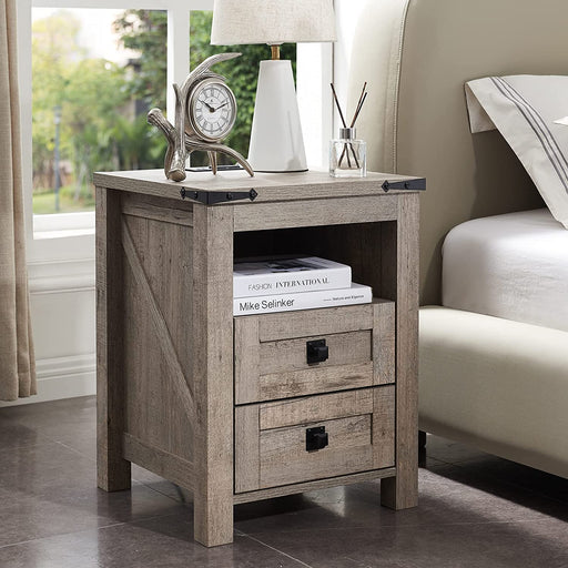 Nightstand with Charging, Rustic