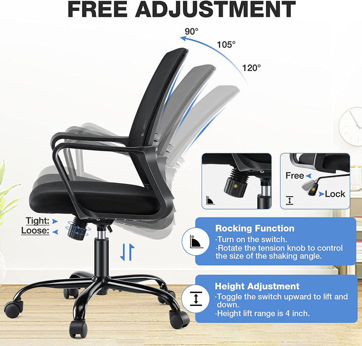 Ergonomic Mid-Back Office Chair with Lumbar Support