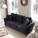 Modern Velvet 3-Seater Sofa with Pillows (Black)