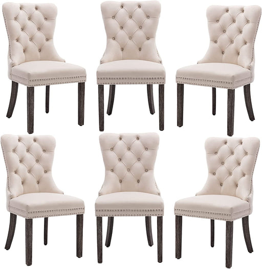 Dining Chairs Set of 6, Velvet Nikki Collection Dining Room Chair Upholstered Modern Luxury