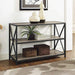 Industrial Wood Metal Bookcase with Open Shelves