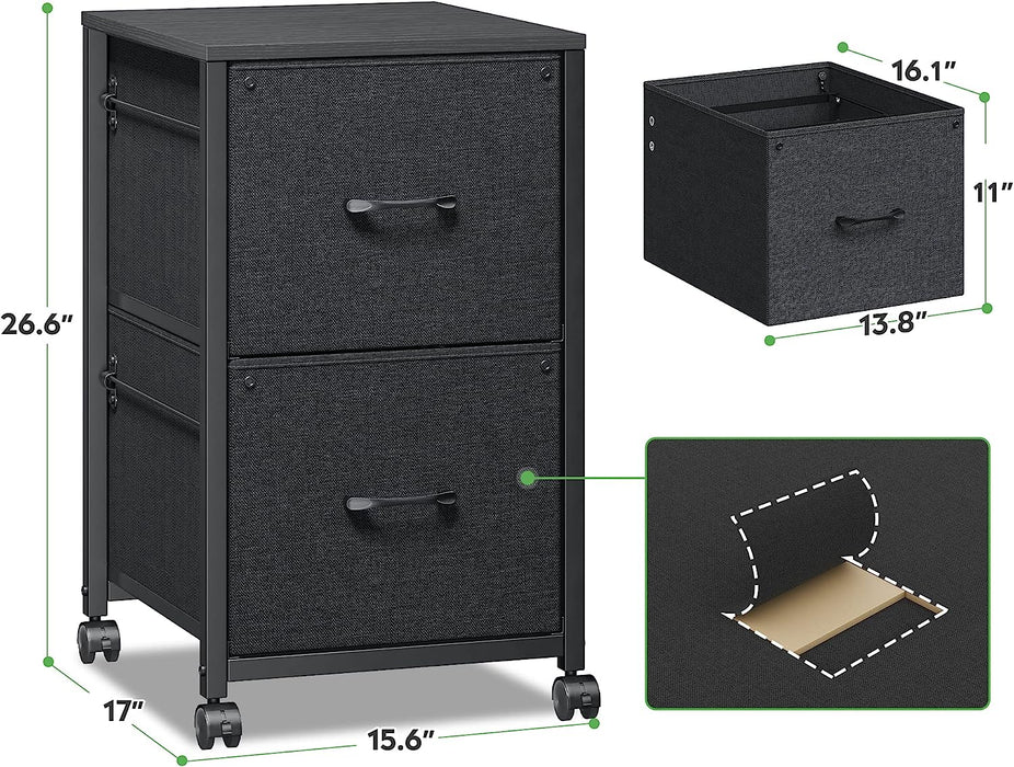 Small 2-Drawer File Cabinet for Home Office