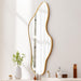 Irregular Wall Mirror Asymmetrical Mirror for Wall 19.6"X47" Gold Framed Wall Mirror for Living Room Bathroom Entryway Bedroom, Cloud Shape