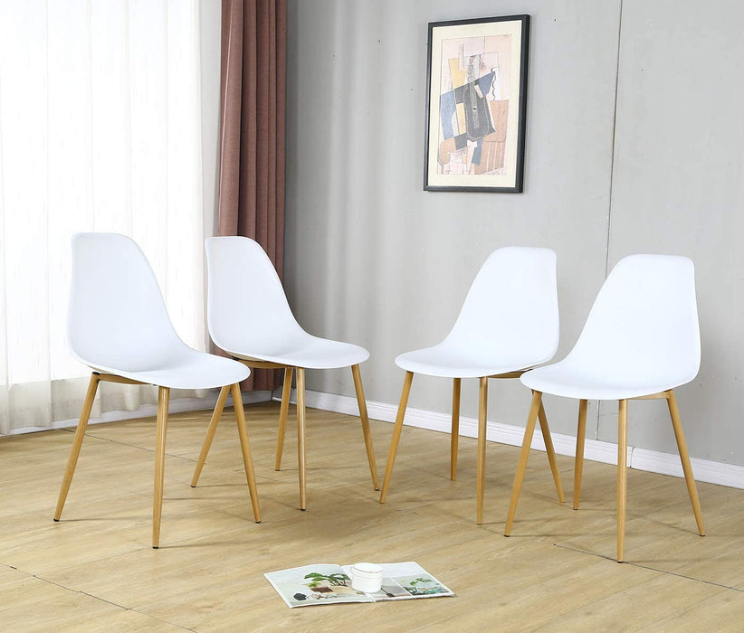 5-Piece Glass Dining Table Set for 4, Modern Chairs