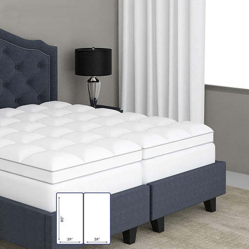 White Twin XL Pillow-Top Mattress Topper