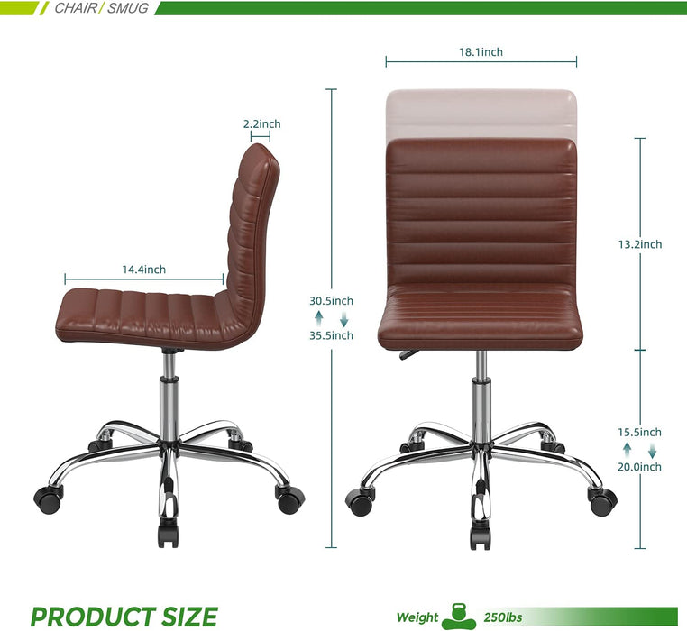 Brown Desk Chairs for Home Office, 14.4D X 18W X 30.5H