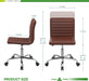 Brown Desk Chairs for Home Office, 14.4D X 18W X 30.5H