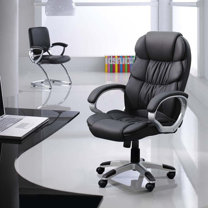 Modern High-Back Executive Office Chair with Lumbar Support