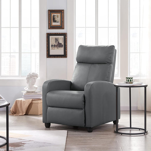 Padded Seat Recliner Chair Set of 2, Grey