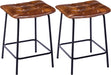 Yellowishbrown Square Tufted Barstools, Set of 2