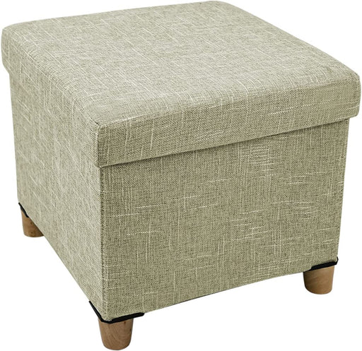 Beige Ottoman Cube with Tray and Storage