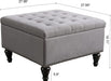 Grey Tufted Ottoman Bench with Storage Space