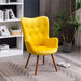 Yellow Velvet Tufted Accent Chair - Compact Size