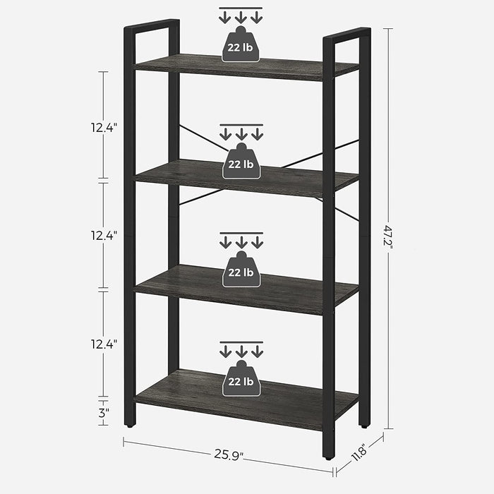 4-Tier Bookshelf for Home or Office