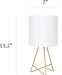 Simple Designs Wire Metal Table Lamp with Fabric Shade