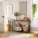 Industrial Console Table with Shelves, Grey/Black