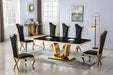 Luxury Highback Leather Dining Chairs Set of 2 in Gold