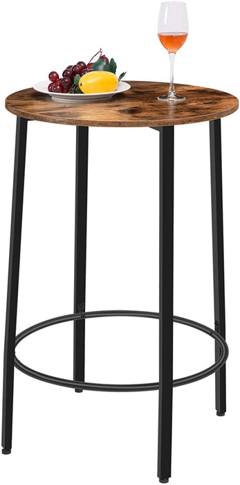 36.2” Bar Table, Metal Frame, Rustic Brown