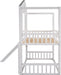 White Bunk Bed with Slide and Safety Rail