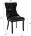Black Velvet Ring Pull Trimmed Dining Chairs Set of 6