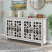 Retro Large Storage Cabinet Sideboard with Adjustable Shelves and 4 Doors