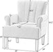 Comfortable Cream Armchair with Wooden Legs and High Back