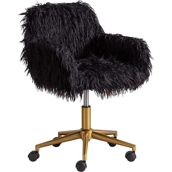 Soft Faux Fur Swivel Chair for Home Office