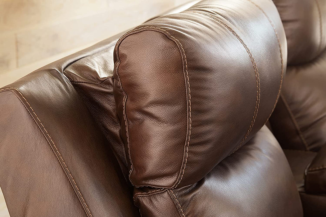 Brown Leather Power Reclining Sofa