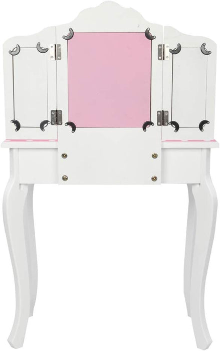 Kids Vanity Table and Chair Set with Mirror