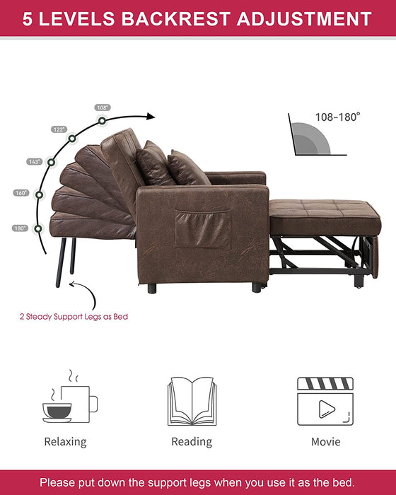 Litbird Convertible Chair Sleeper Bed, Futon Chair Turns Into Bed, Sofa Chair for Living Room, 3 in 1, Linenette, Deep Gray, Men's