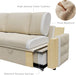 Pull Out Sofa Bed, Modern Tufted Convertible Sleeper Sofa, L Shaped Sofa Couch with Storage Chaise, Chenille Sectional Couch Bed for Living Room (Beige)