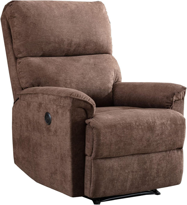 Power Recliner Chair, Electric, Breathable Fabric, Brown