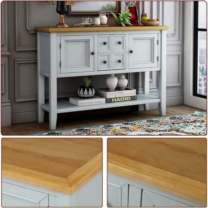 Cambridge Series Sideboard Table with Bottom Shelf, Lime White