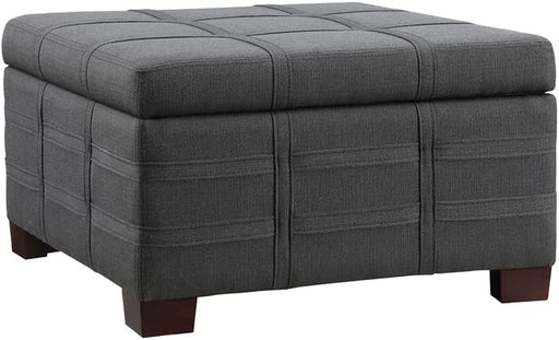 Charcoal Ottoman with Tray and Wood Legs