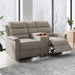 Reclining Sofa for Living Room,Sofa Recliner with Drop down Table and 2 Cup Holders,3-Seater Couch with Flipped Middle Backrest,Home Theater/Office Seating Furniture-Beige