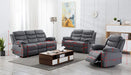 Modern Fabric 3Pcs Reclining Set for Living Rooms Upholstered Manual Motion Couches Sofas, 2 SEAT, Gray