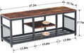 55 Inch TV Stand with Storage, Brown+Black