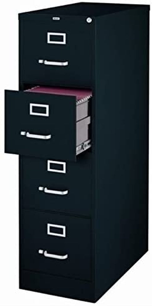 Black 4-Drawer Letter File Cabinet, Pre-Assembled