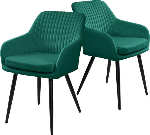 Velvet Accent Chairs Set of 2, Green