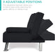 Compact Modern Futon Sofa Bed with Cupholders