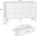 White 6-Drawer Dresser with Wide Drawers